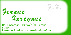 ferenc hartyani business card